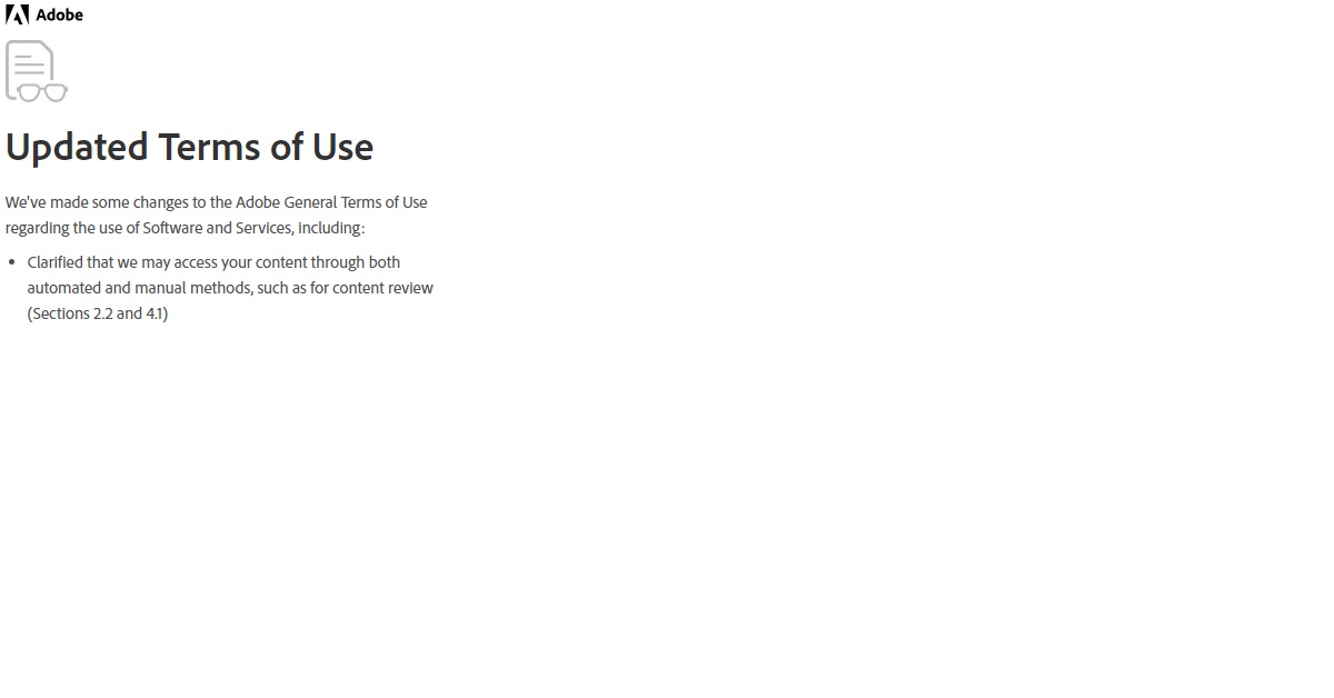terminos de servicio de photoshop