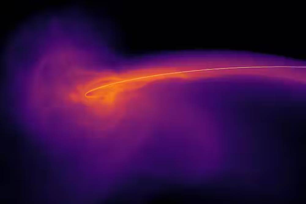 Observa cómo una estrella es destruida por un agujero negro supermasivo